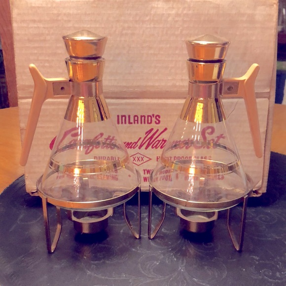 Inland's Carafette and Warmer Set with original box, Candles not included. - Picture 2 of 16